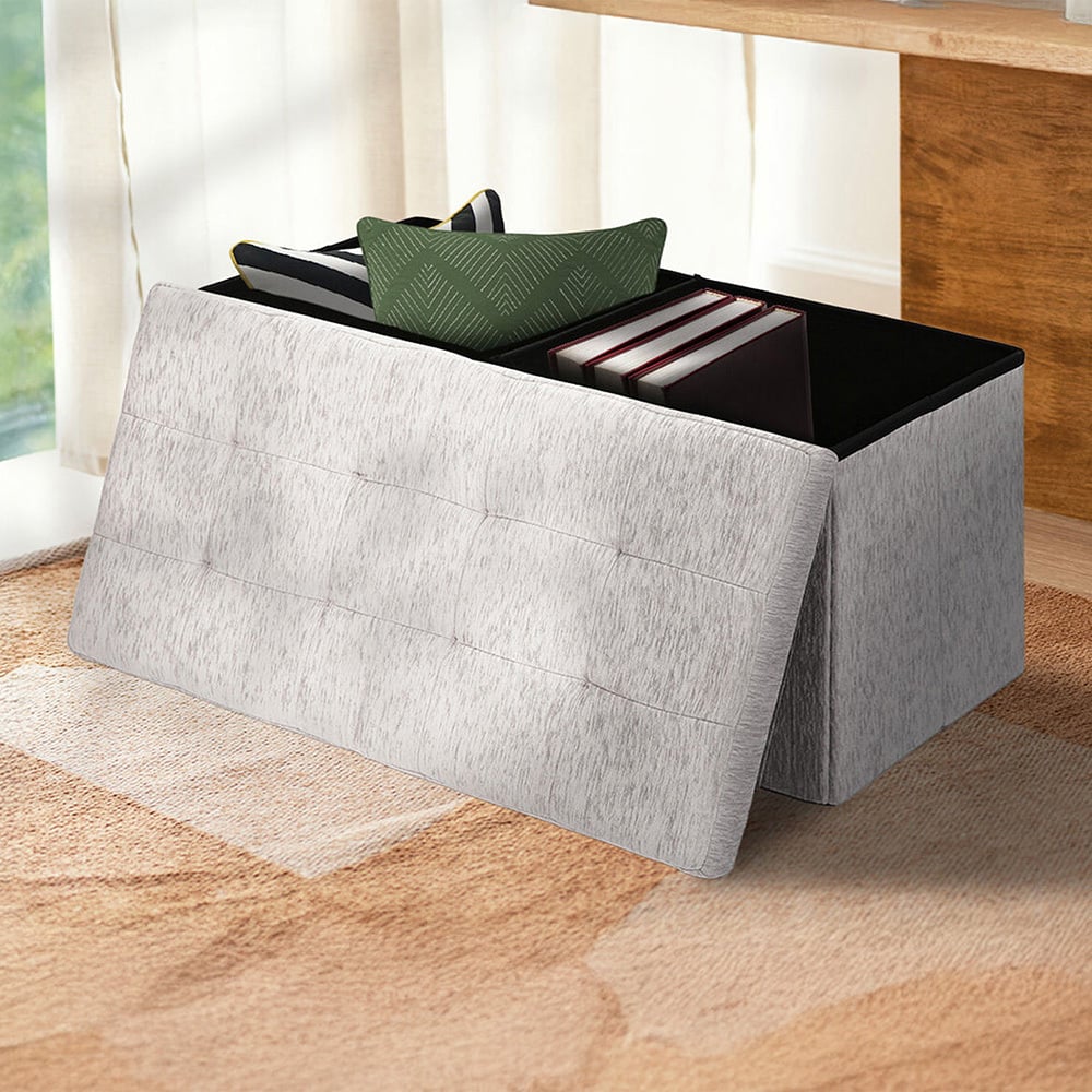 Zara Chenille Foldable Storage Ottoman