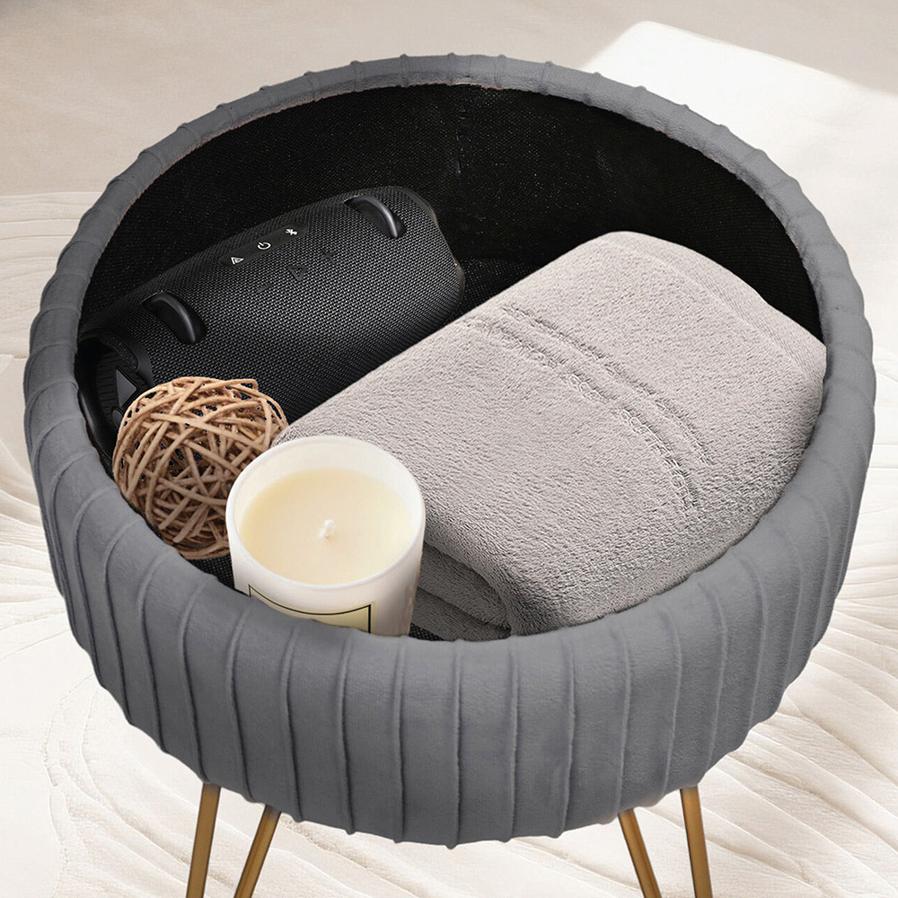 Kiara Velvet Storage Ottoman