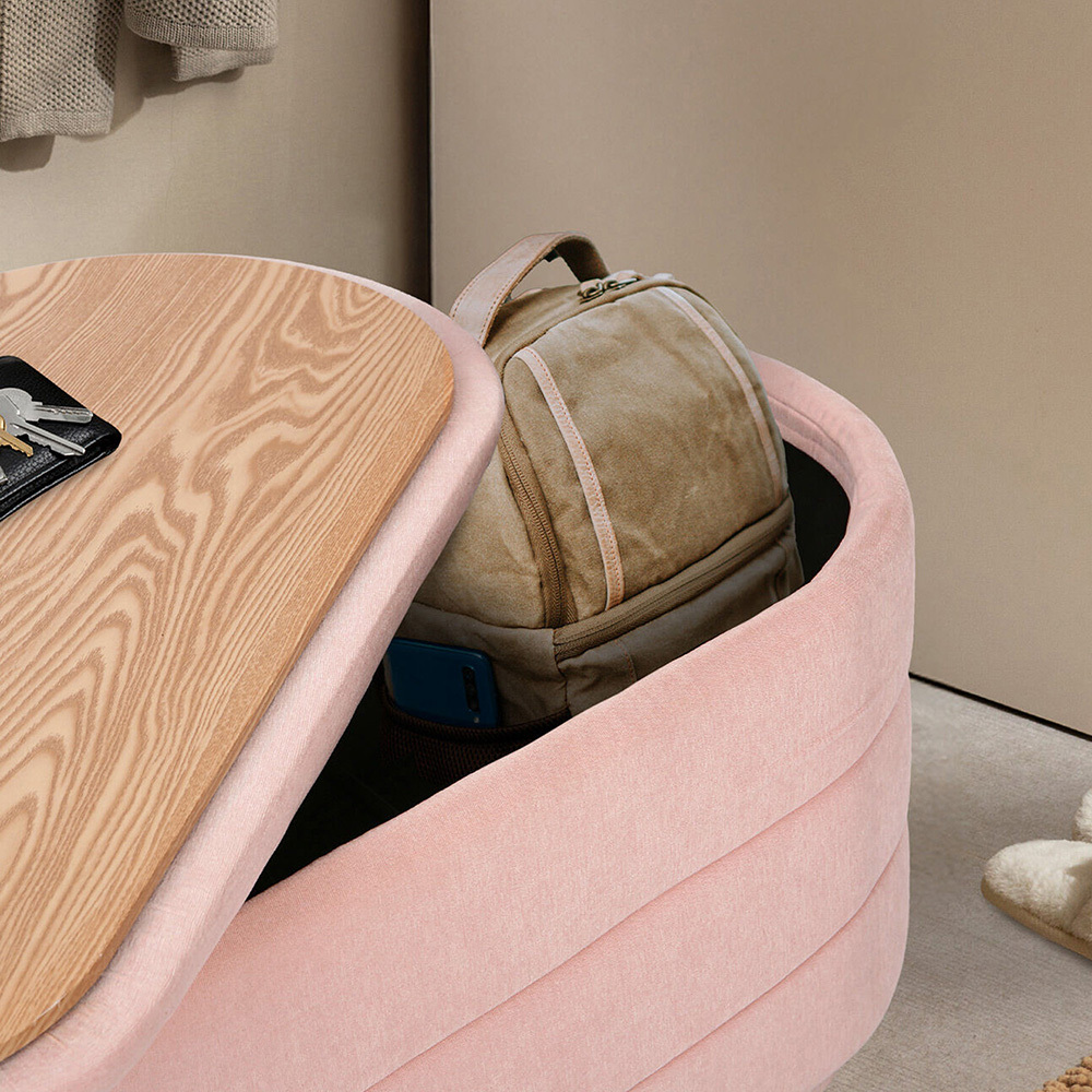 Diana Chenille Storage Ottoman Bench