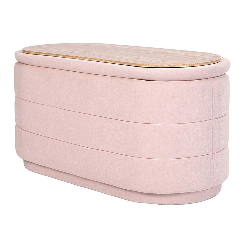 Diana Chenille Storage Ottoman Bench