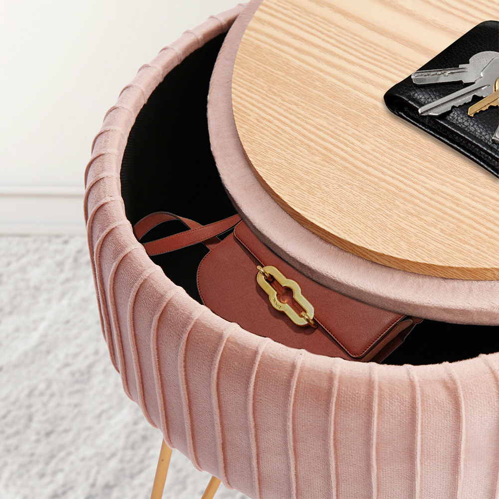 Kiara Velvet Storage Ottoman