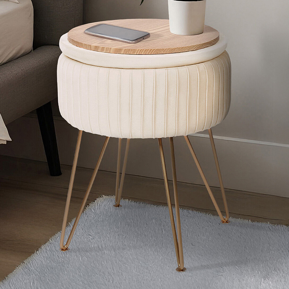 Kiara Velvet Storage Ottoman