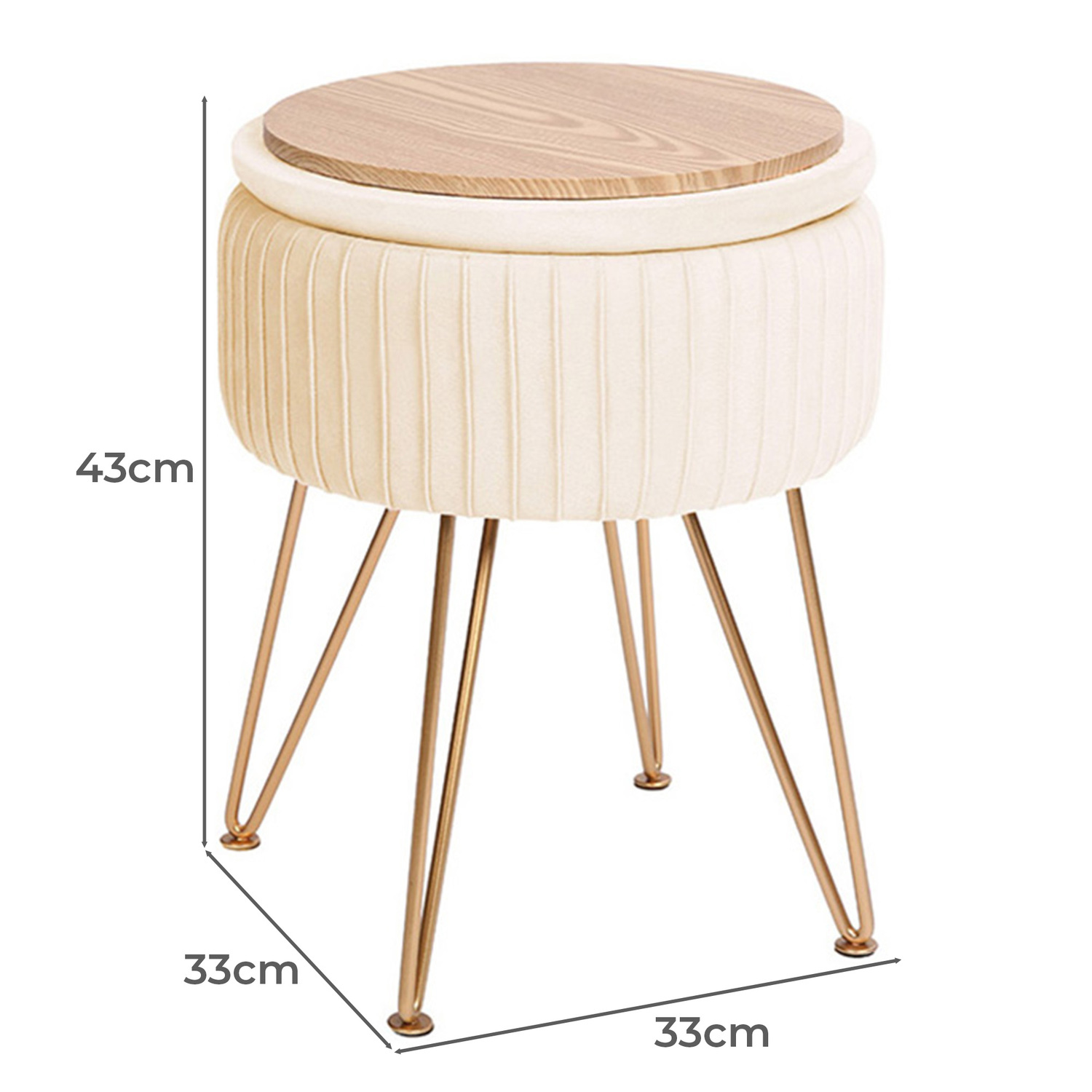 Kiara Velvet Storage Ottoman
