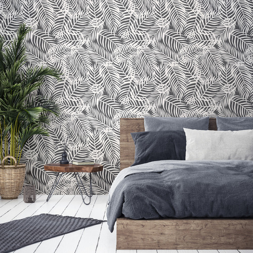 Charcoal Palms Peel & Stick Wallpaper