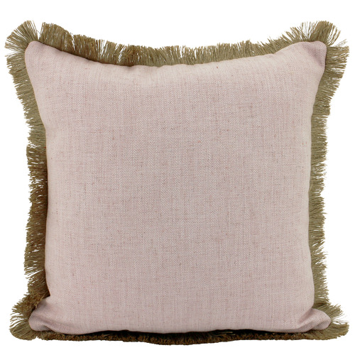 Fringed Basic Square Linen & Jute Cushion