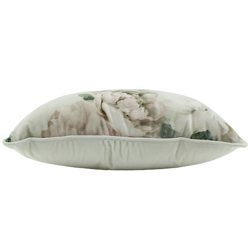 White Peony Rectangular Velvet Cushion