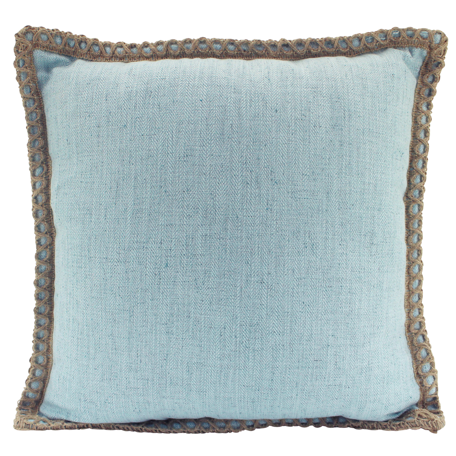 Trimmed Border Square Linen-Blend Cushion