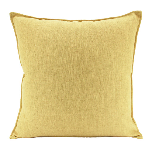 Yellow Linen Square Cushion