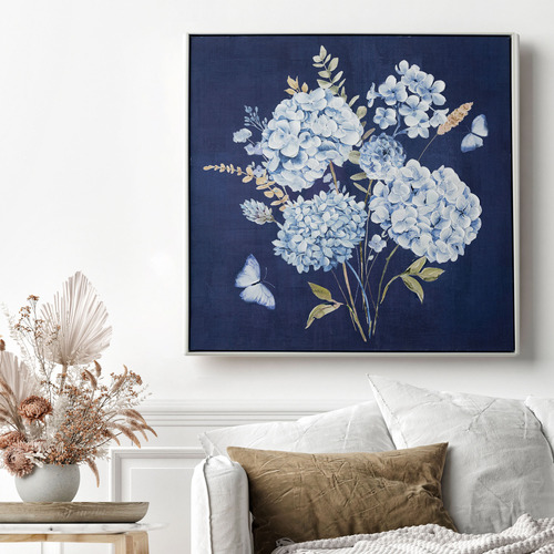 Hi-Drangeas Framed Canvas Wall Art