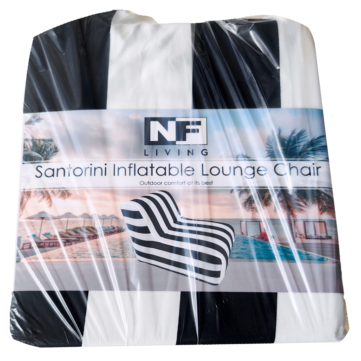 Striped Stockton Inflatable Outdoor Lounge Chair
