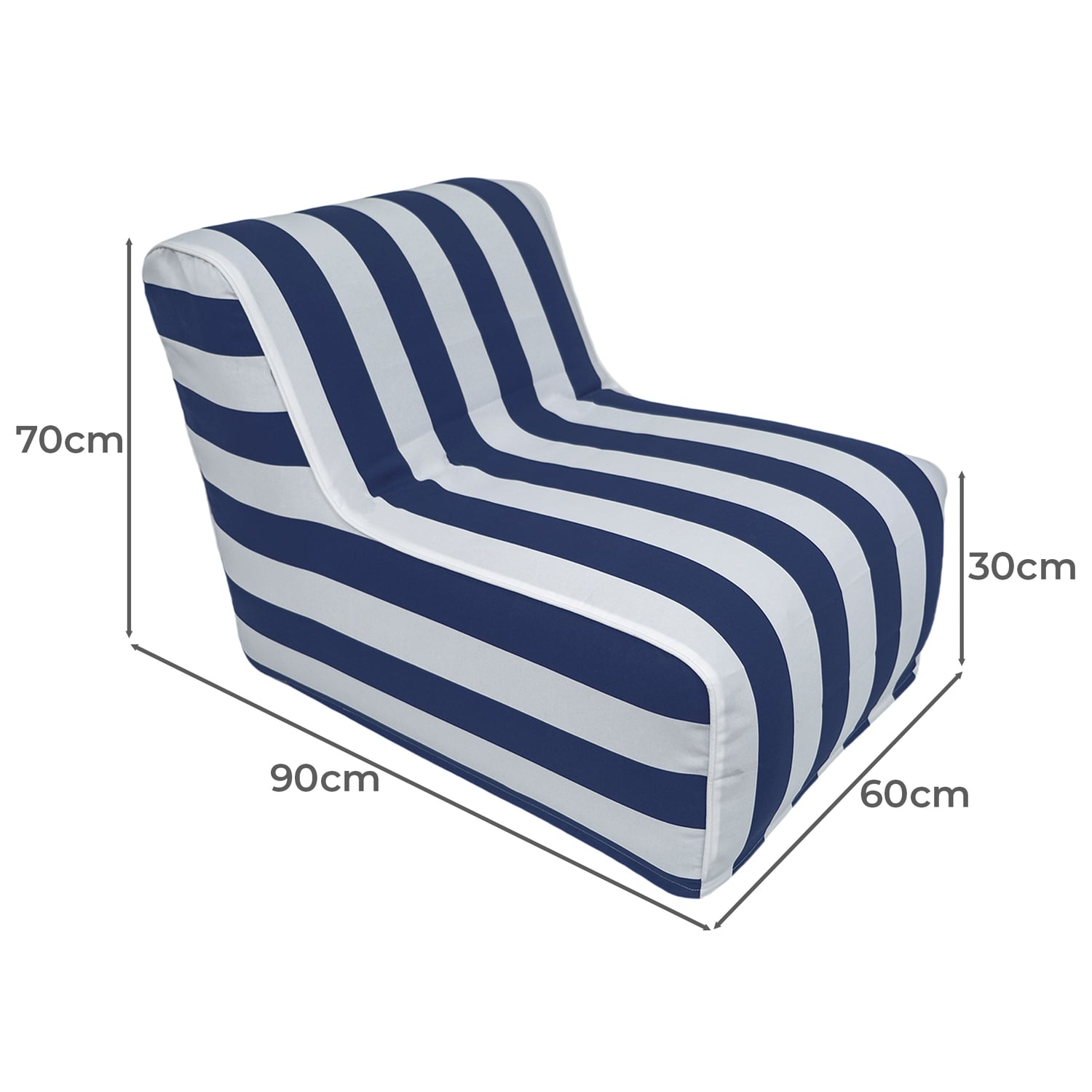 Striped Stockton Inflatable Outdoor Lounge Chair
