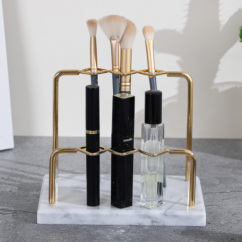Norwood Marble & Iron Makeup Holder