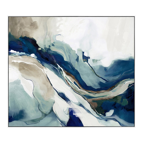 Marbelous Blues Framed Canvas Wall Art