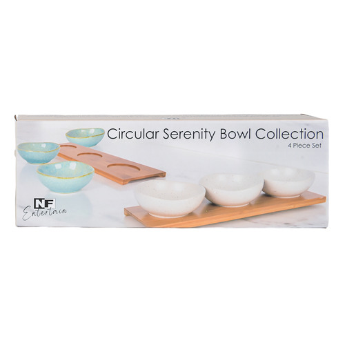 Elgin Ceramic Round Dip Bowl & Tray Set