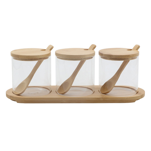 4 Piece Claire Jar & Tray Set