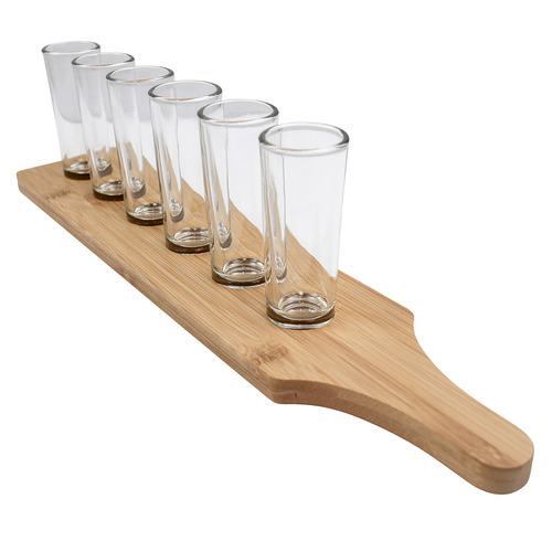 7 Piece Fontana Shot Glass & Serving Board Set