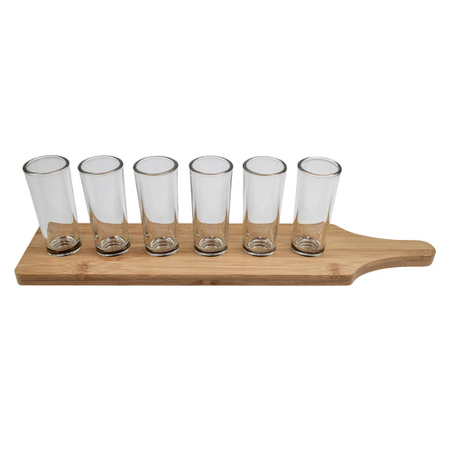 7 Piece Fontana Shot Glass & Serving Board Set