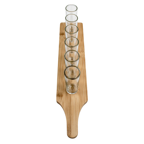 7 Piece Fontana Shot Glass & Serving Board Set