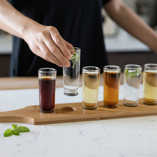 7 Piece Fontana Shot Glass & Serving Board Set