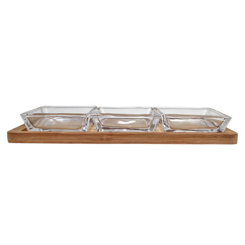 4 Piece Monte Serving Bowl & Board Set