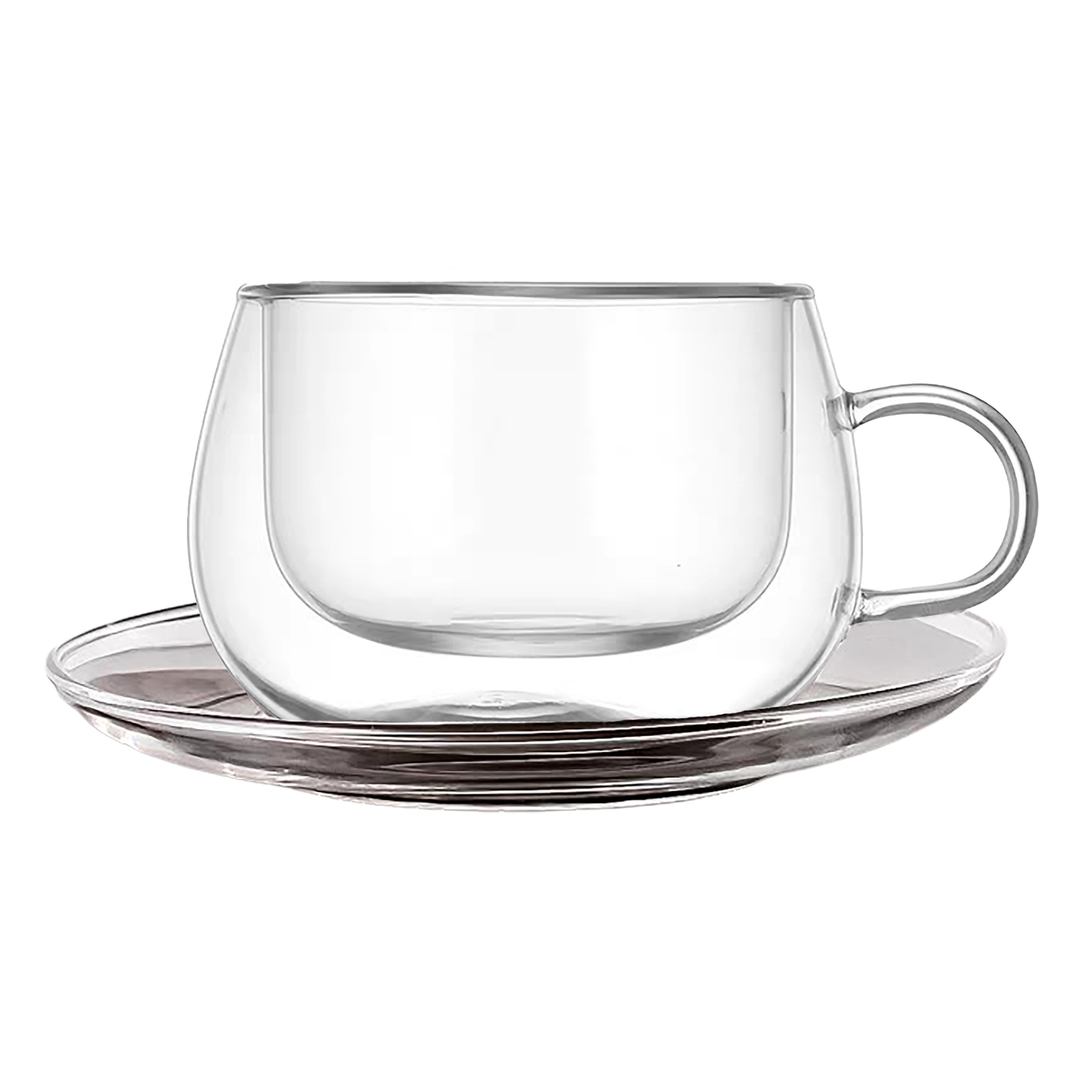 Littleton 150ml Glass Cup & Saucers