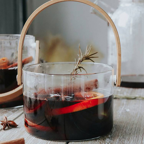 Hayward Glass & Bamboo Ice Bucket