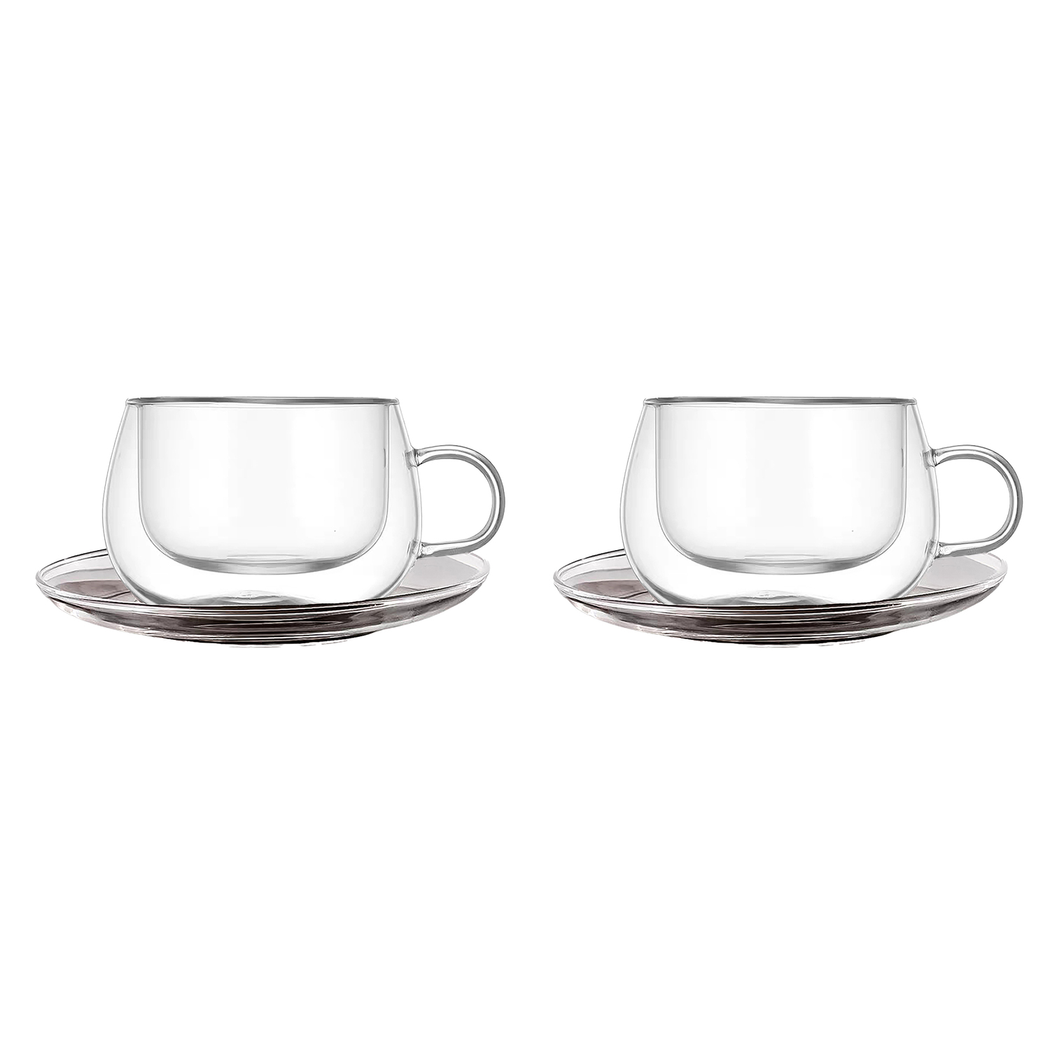 Littleton 150ml Glass Cup & Saucers