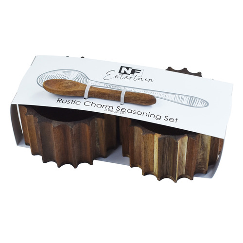 3 Piece Salem Acacia Wood Cup & Spoon Set