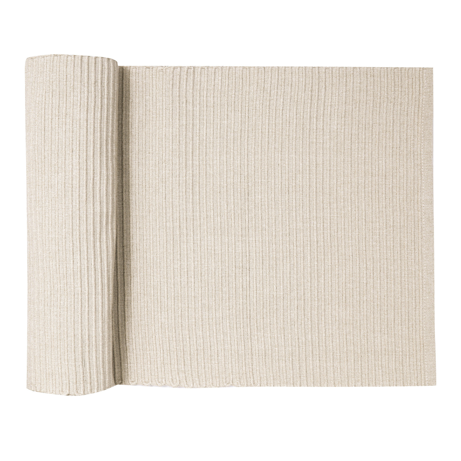 Napery Cotton-Blend Ribbed Table Runner