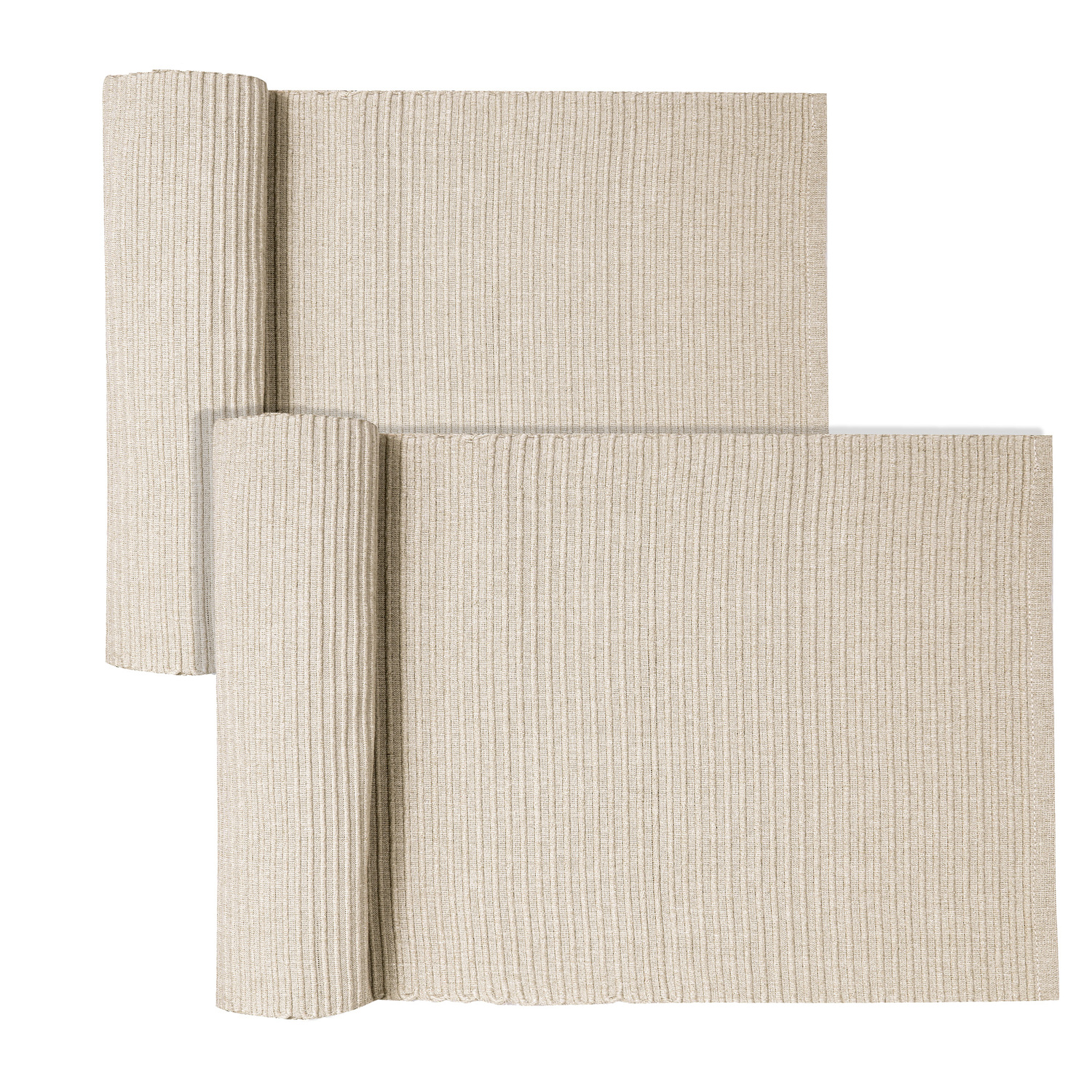 Napery Cotton-Blend Ribbed Table Runner
