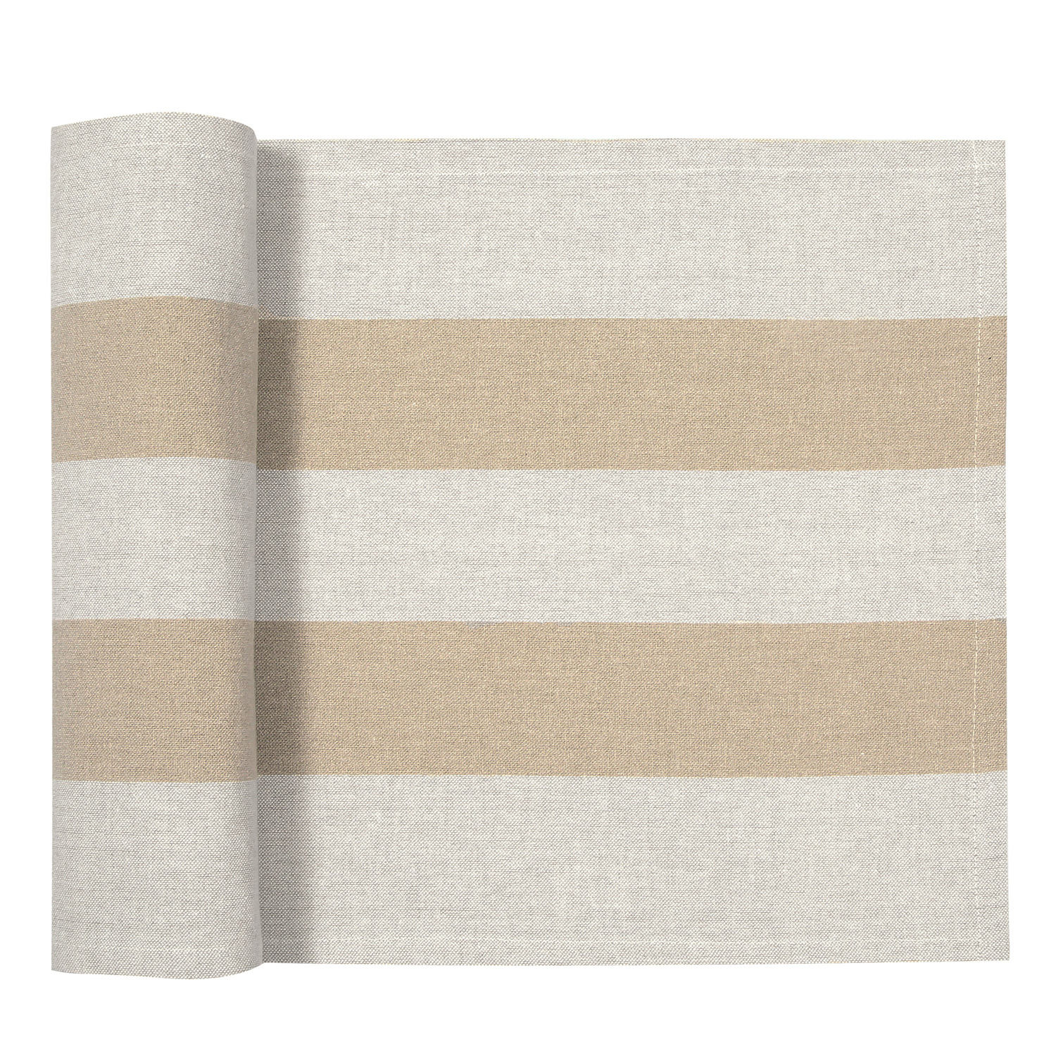Napery Cotton-Blend Striped Table Runner