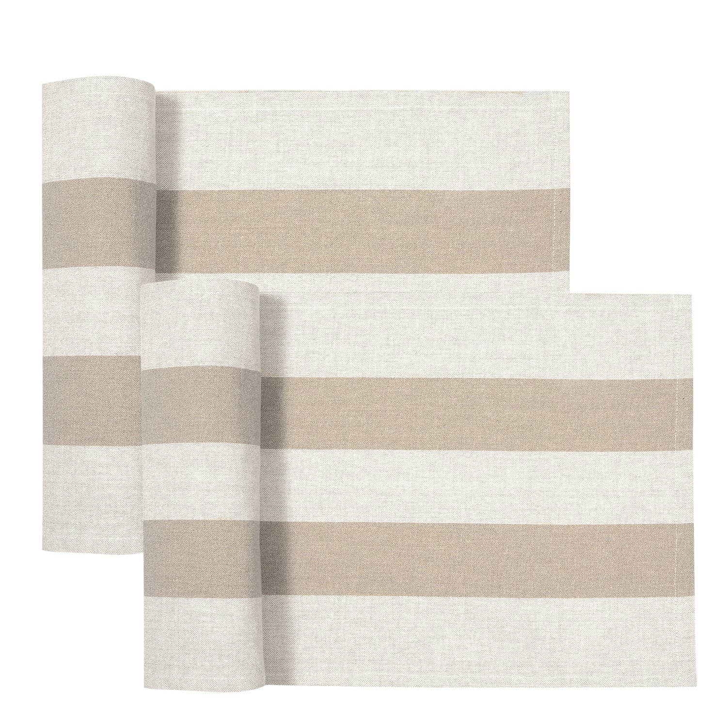 Napery Cotton-Blend Striped Table Runner