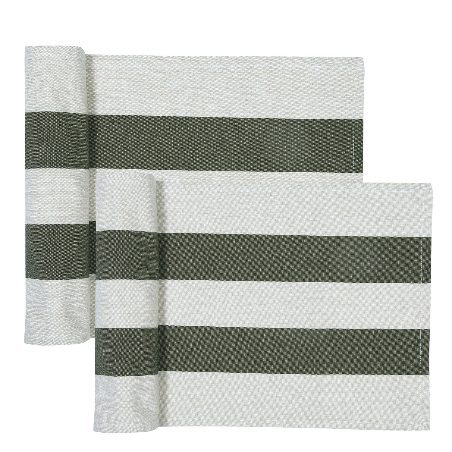 Napery Cotton-Blend Striped Table Runner