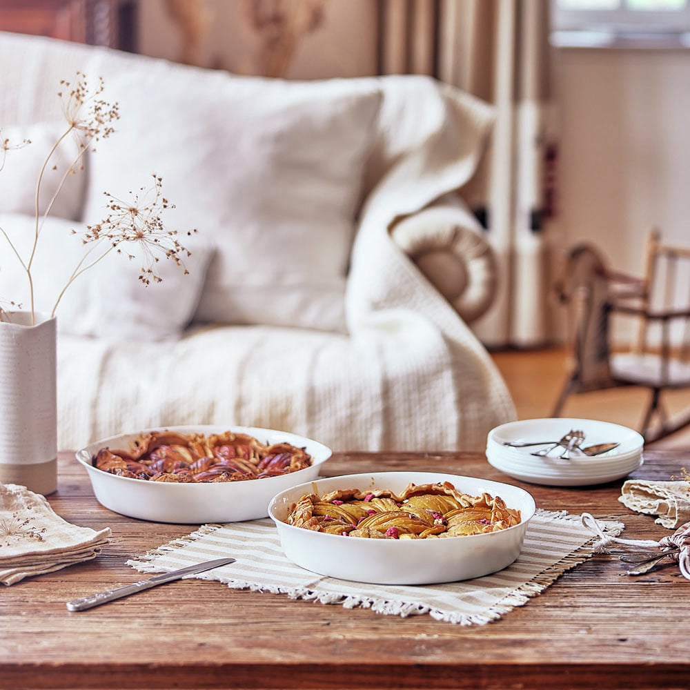 Venice Round Opal Glass Baking Dish