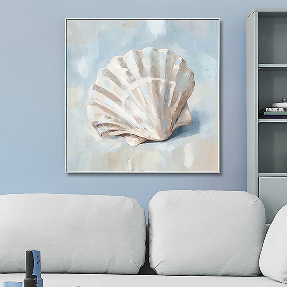 Scalloped Shores Framed Canvas Wall Art