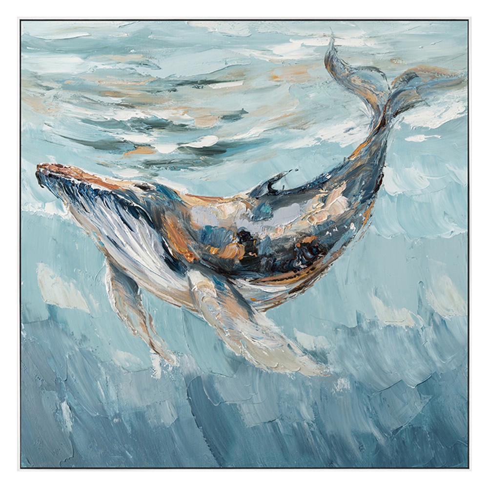 Whale Hello There Framed Canvas Wall Art