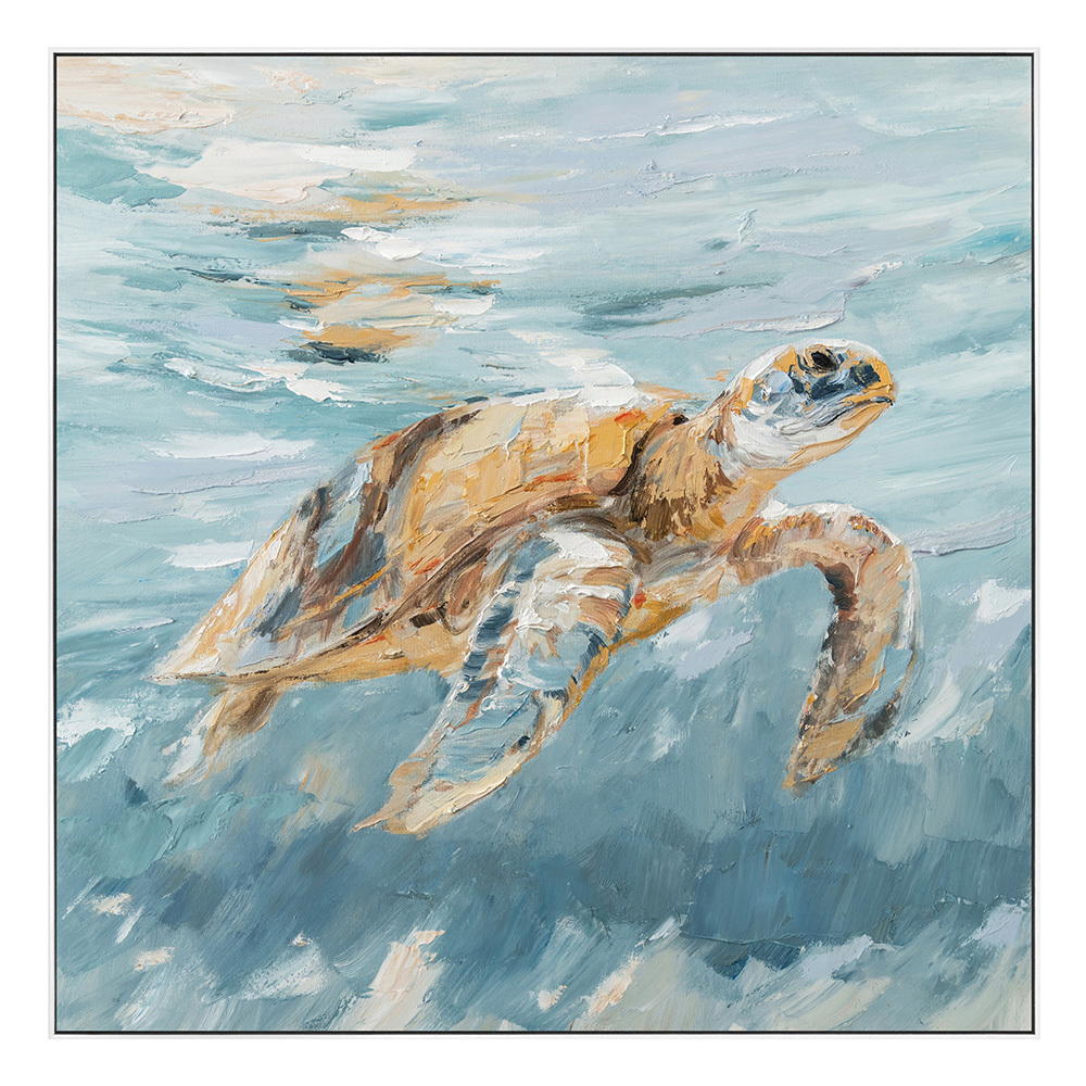 Turtle Tide Framed Canvas Wall Art
