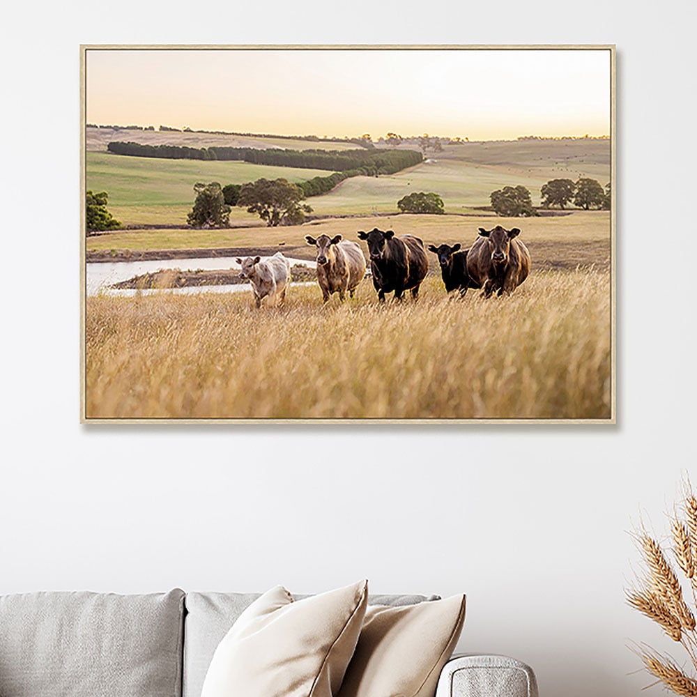 Mooving View Framed Canvas Wall Art
