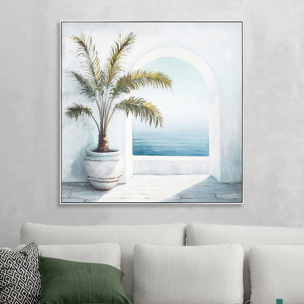 Palm Before Storm Framed Canvas Wall Art