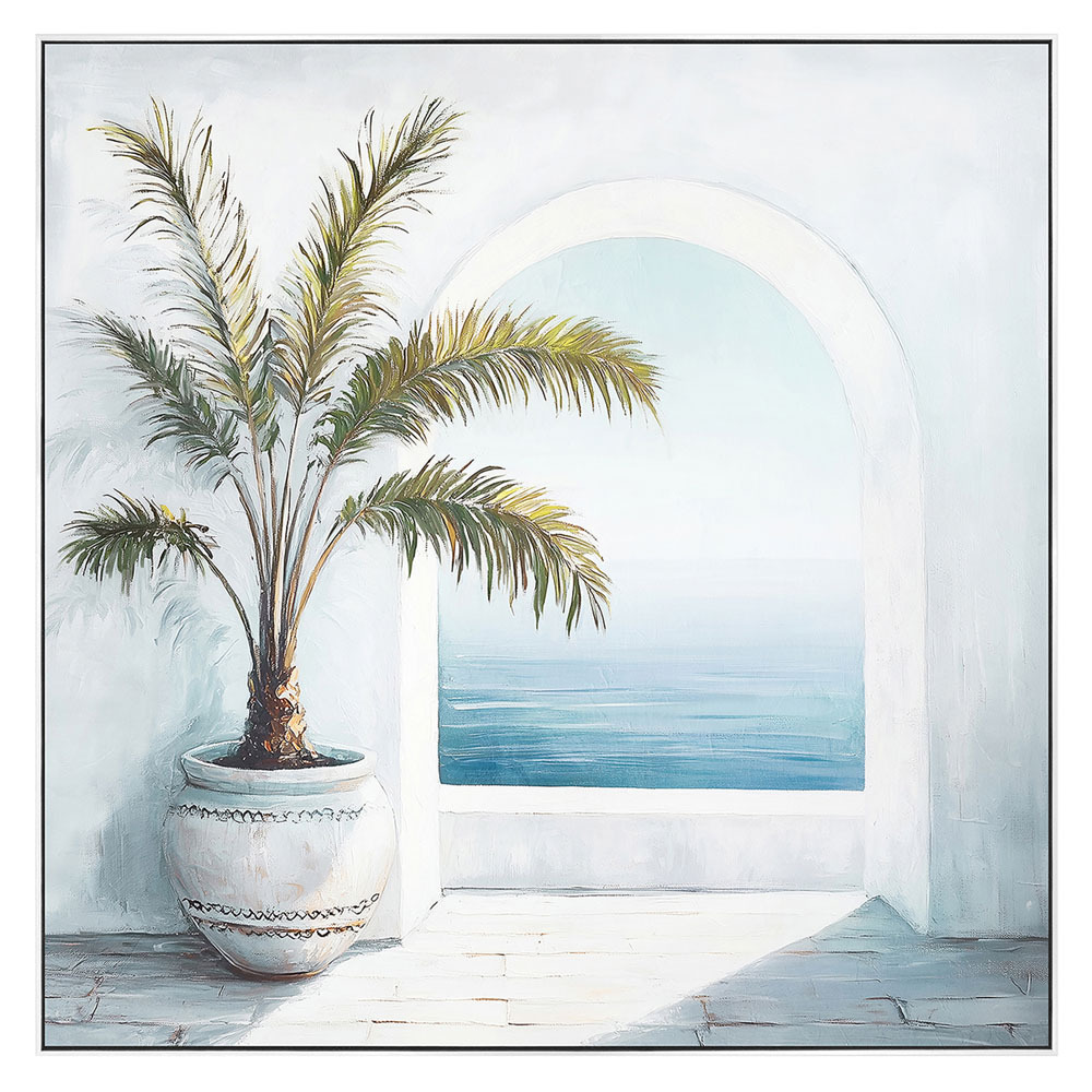 Palm Before Storm Framed Canvas Wall Art