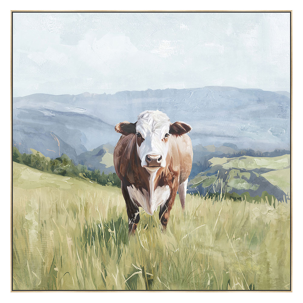 Moo-Ving Solo Framed Canvas Wall Art