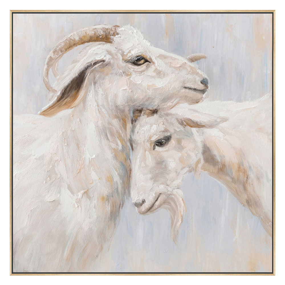 We Goat Together Framed Canvas Wall Art