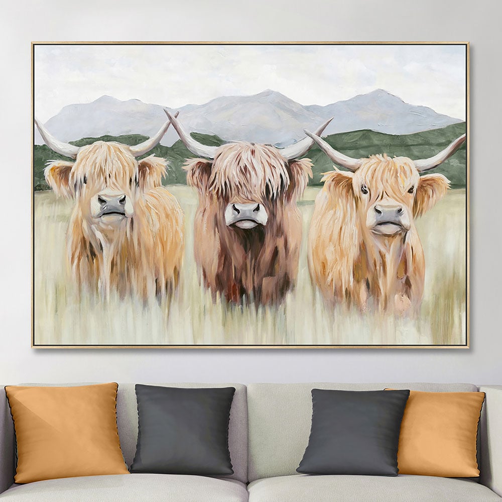 Moo Crew Framed Canvas Wall Art