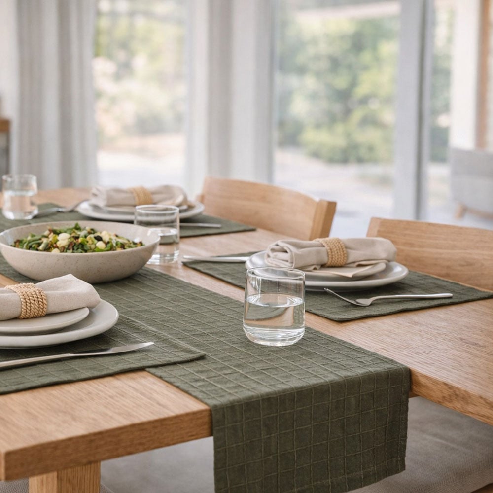 Trenton Recycled Cotton-Blend Table Runner