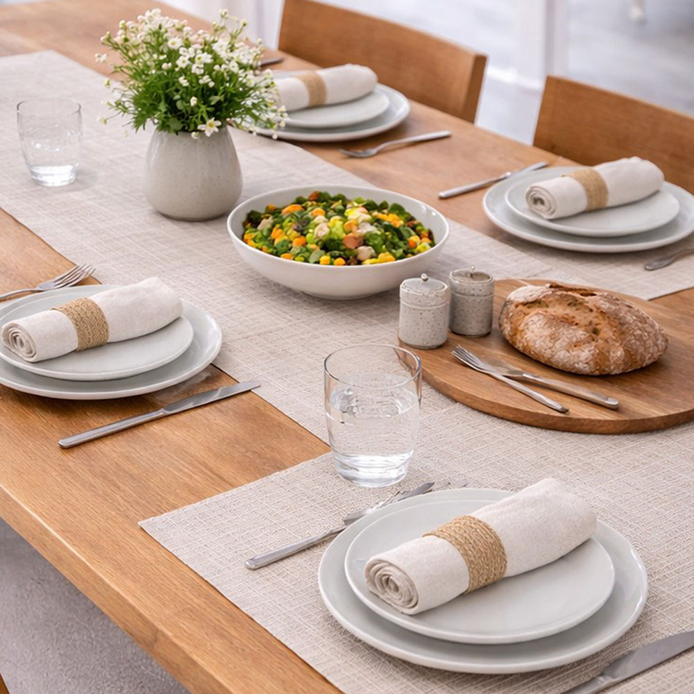 Trenton Recycled Cotton-Blend Table Runner