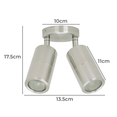 Wendy 2 Lights Tri-Colour Stainless Steel Outdoor Wall Light
