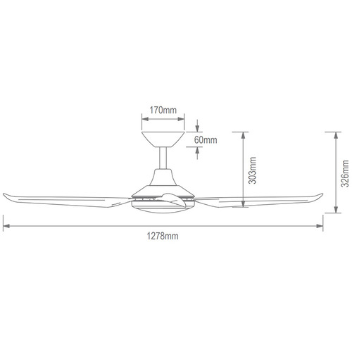 127cm Ambre DC Ceiling Fan with LED