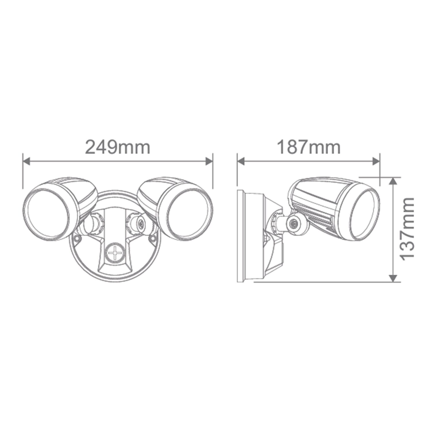 Neriah 2 Light Outdoor Wall Spotlight