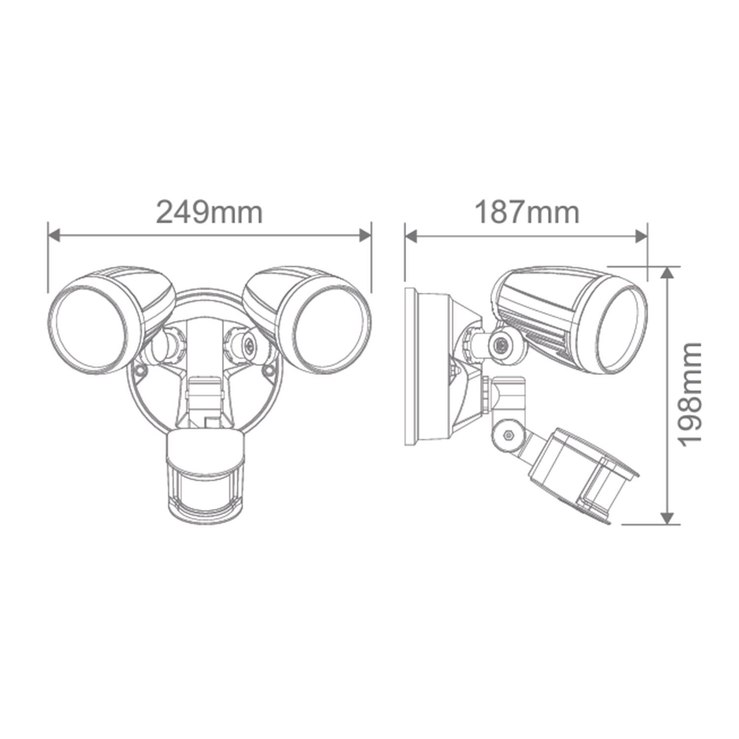 Neriah 2 Light Outdoor Wall Spotlight with Sensor