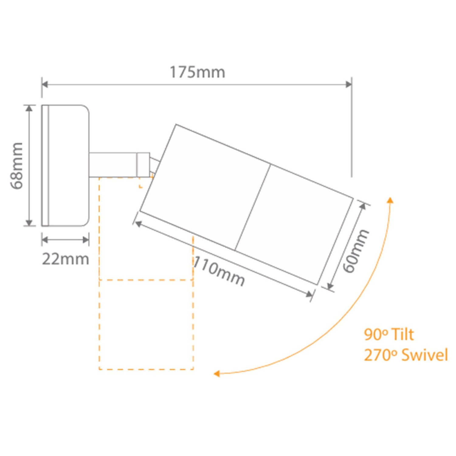Muirgel 12V Tri-Colour Adjustable LED Outdoor Spotlight